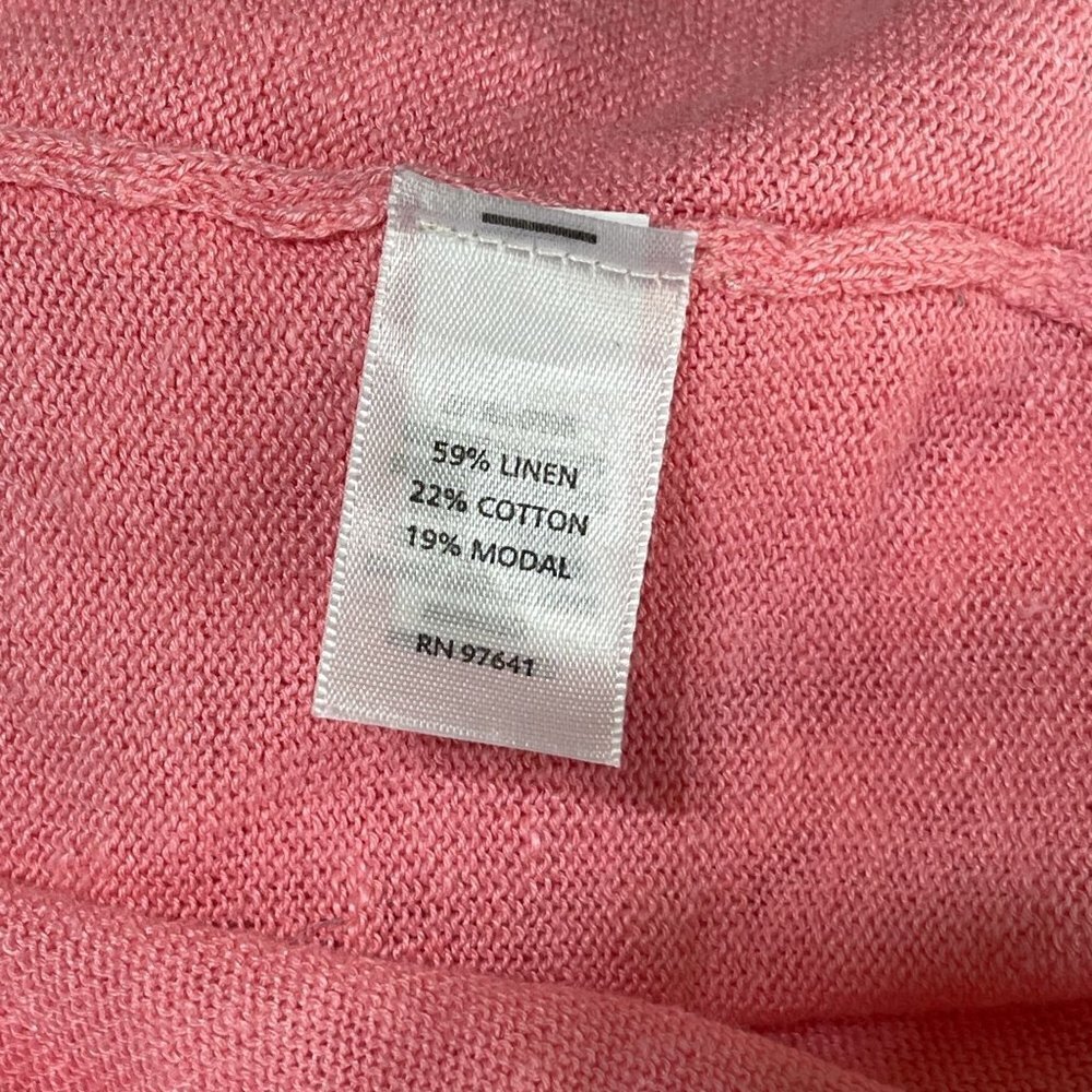 J. Jill Linen Blend Cardigan Sweater Long Sleeve Waterfall Pink L Large Petite - Picture 5 of 6